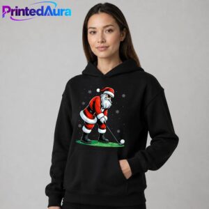 Funny Santa Golfer Christmas T-Shirt 1