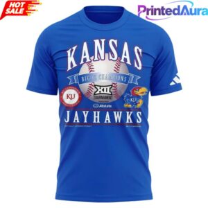 Kansas Jayhawks Blue 2026 Big 12 Baseball Tournament Champions Tee 1