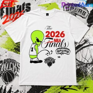 2026 NBA Finals Spurs Wemby Alien Pee On Knicks Tee