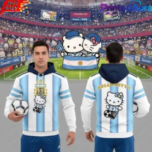 Argentina National Soccer FIFA World Cup 2026 Hello Kitty Hoodie 4