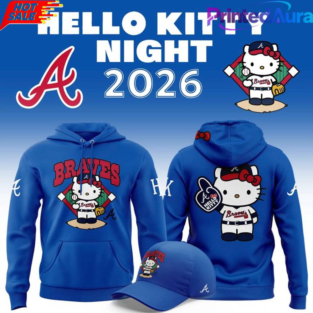 Atlanta Braves 2026 Hello Kitty Night Hoodie Atlanta Braves 2026 Hello Kitty Night Hoodie