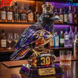 Baltimore Ravens 30th Anniversary Black Rum Collector’s Edition Whiskey Bottle