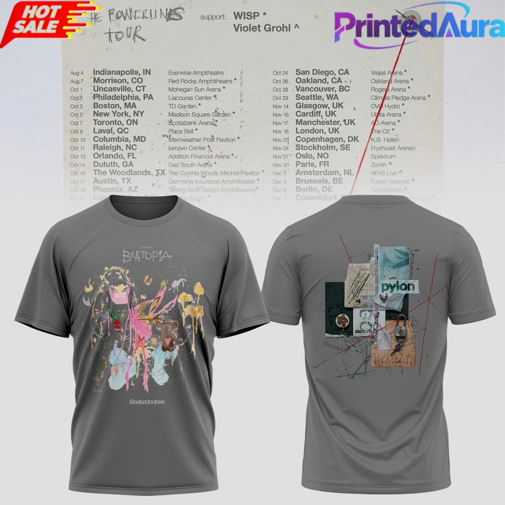 Beabadoobee The Powerlines Tour Beatopia Art Tshirt Beabadoobee The Powerlines Tour Beatopia Art Tshirt