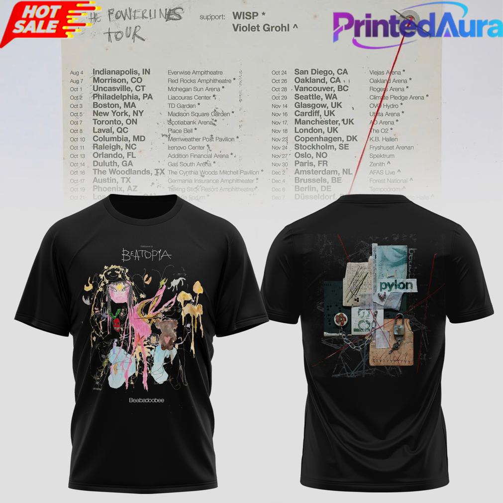 Beabadoobee The Powerlines Tour Beatopia Art Tshirt Beabadoobee The Powerlines Tour Beatopia Art Tshirt