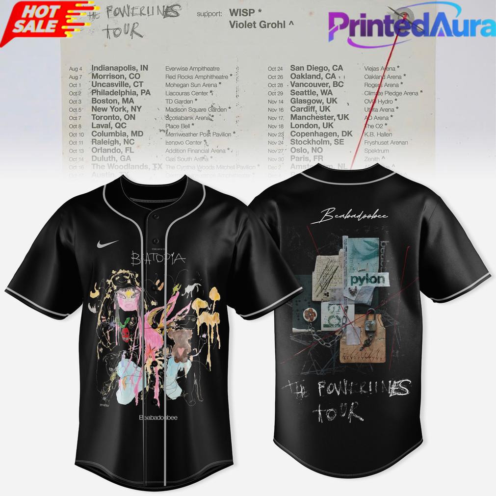 Beabadoobee The Powerlines Tour Beatopia Baseball Jersey Beabadoobee The Powerlines Tour Beatopia Baseball Jersey