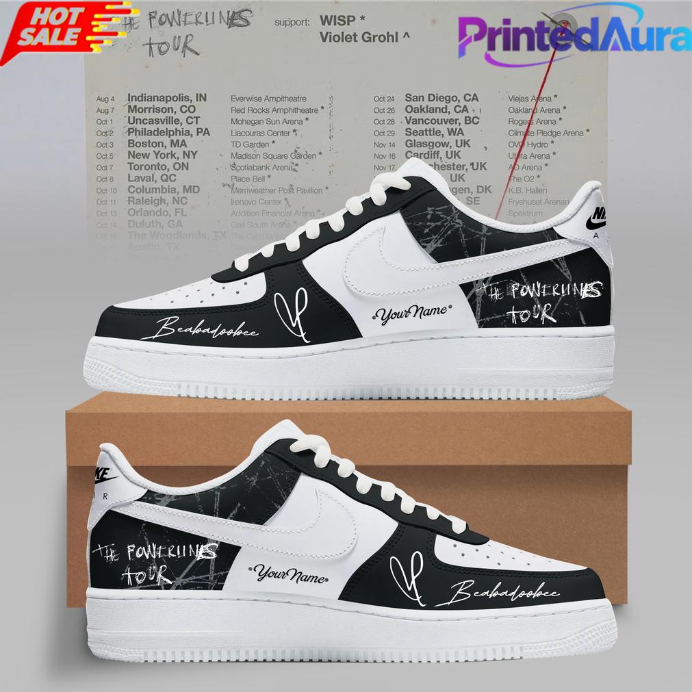 Beabadoobee The Powerlines Tour Black White Custom AF1 Beabadoobee The Powerlines Tour Black White Custom AF1