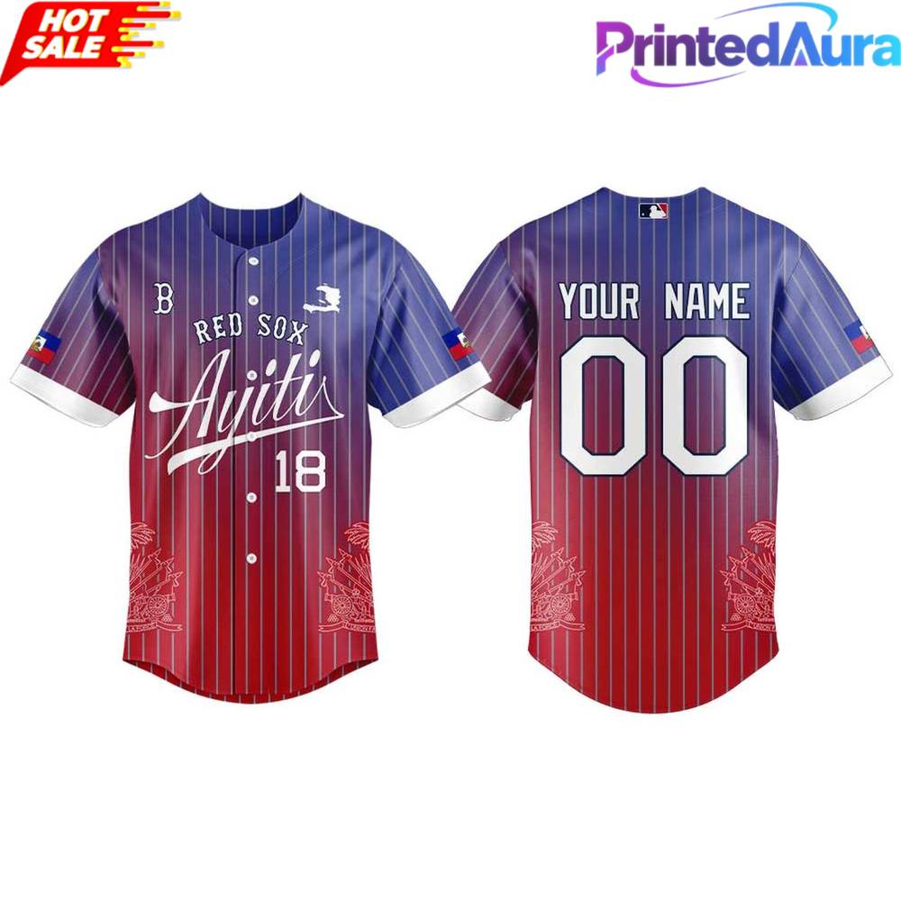 Boston Red Sox 2026 Haitian Heritage Celebration Night Custom Baseballl Jersey Boston Red Sox 2026 Haitian Heritage Celebration Night Custom Baseballl Jersey