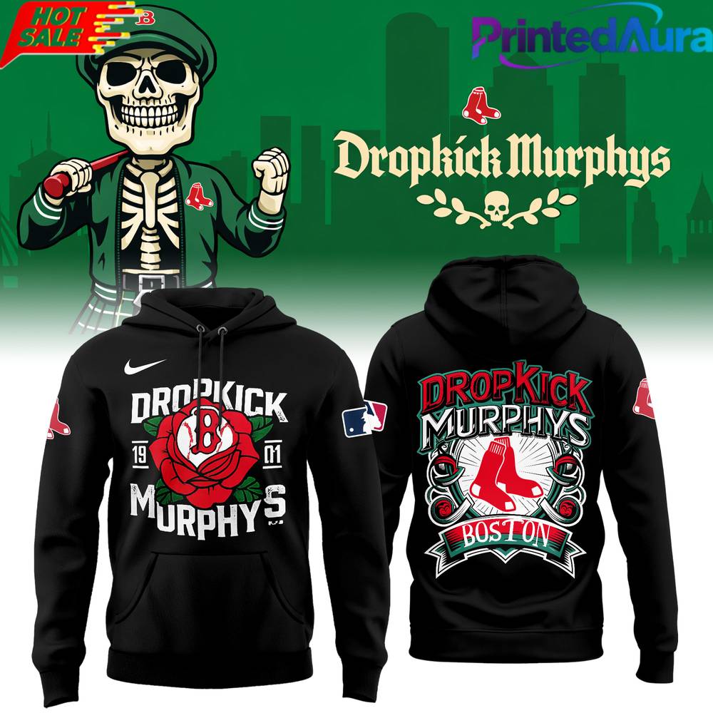 Boston Red Sox x Dropkick Murphys Special Black Hoodie Boston Red Sox x Dropkick Murphys Special Black Hoodie