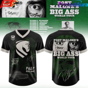 Brisbane Broncos x Post Malone Big Ass World Tour 2026 Football Jersey