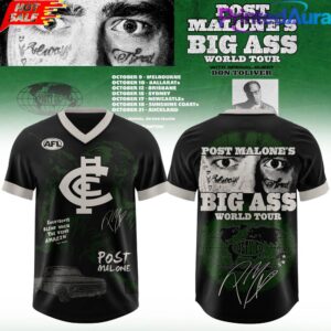 Carlton Blues Football x Post Malone Big Ass World Tour 2026 Football Jersey