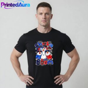 Chicka Boom Boom Funny Chicken Patriotic 4th of July Shirt
