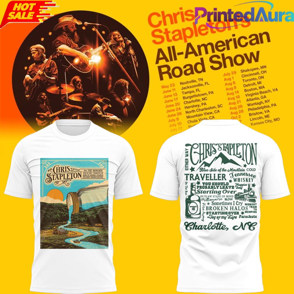 Chris Stapleton “All-American Road Show” in Charlotte, NC 3D Tee Chris Stapleton “All-American Road Show” in Charlotte, NC 3D Tee