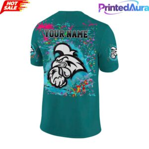 Coastal Carolina Chanticleers Worn Airbrush Custom Football Jersey Green 2