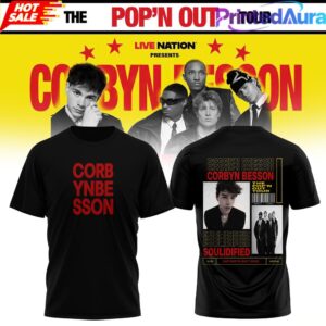Corbyn Besson x Soulidified The Pop’n Out Tour 2026 Crimson Block Statement Tee