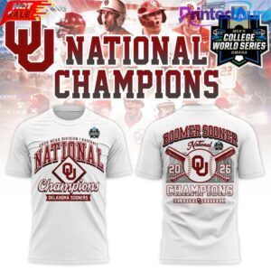 Oklahoma Sooners Men’s Champion 2026 NCAA Baseball Men’s College Tee
