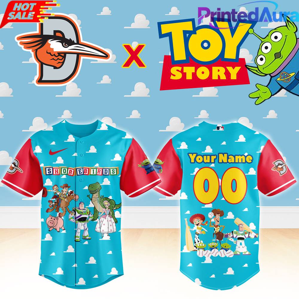 Delmarva Shorebirds x Toy Story Night Custom Baseball Jersey Delmarva Shorebirds x Toy Story Night Custom Baseball Jersey
