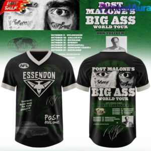 Essendon Football Club x Post Malone Big Ass World Tour 2026 Football Jersey