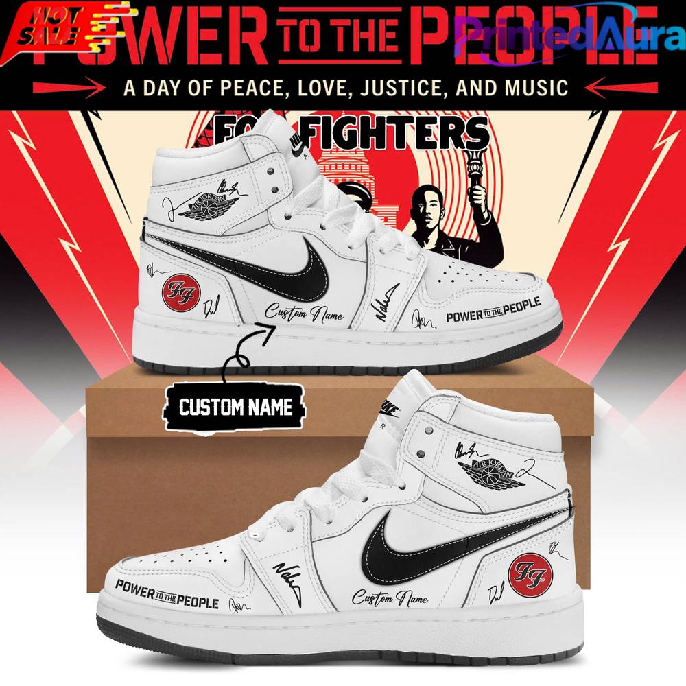 Foo Fighters Power To The People Custom Air Jordan 1 Shoes Foo Fighters Power To The People Custom Air Jordan 1 Shoes