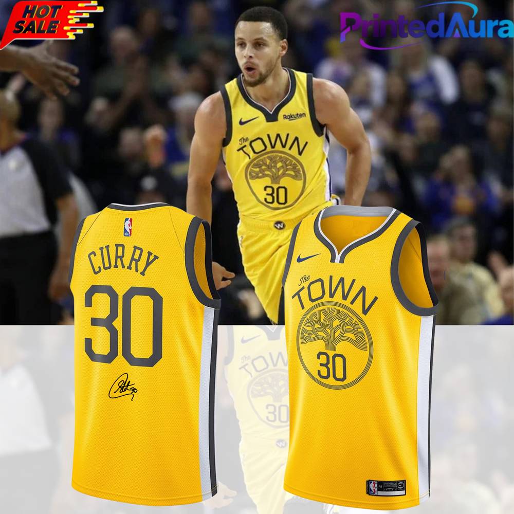 Golden State Warriors The Town Edition Yellow Basketball Jersey Golden State Warriors The Town Edition Yellow Basketball Jersey
