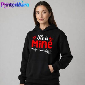 He is Mine Matching Couple Valentine's Day T-Shirt 1