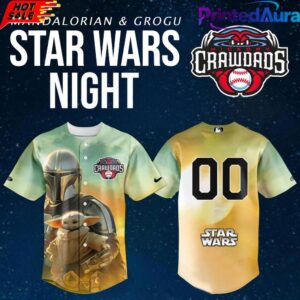 Hickory Crawdads x Star Wars Night Mandalorian and Grogu Custom Baseball Jersey