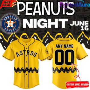 Houston Astros 2026 Peanuts Night Custom Baseball Jersey