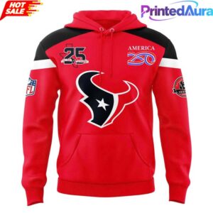 Houston Texans 25 Seasons x America 250 Red Two-Sided Graphic Hoodie 1