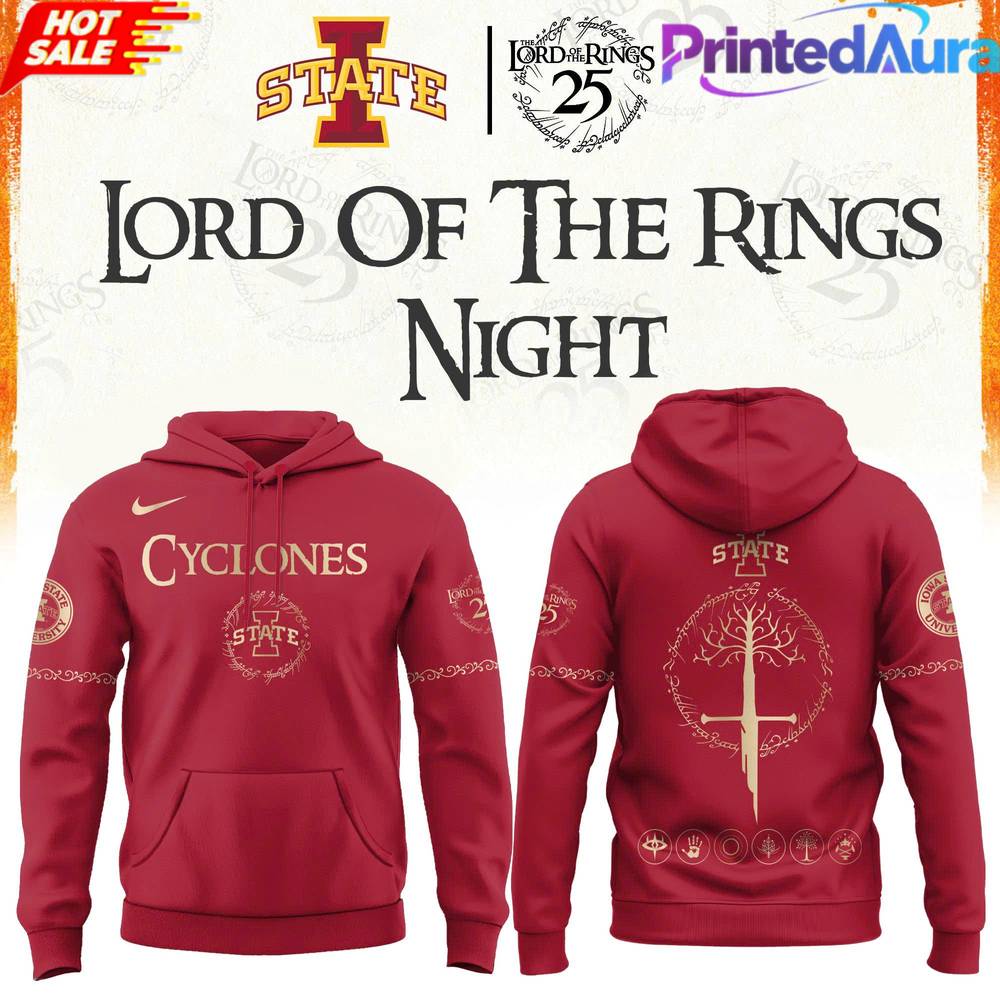 Iowa State Cyclones x The Lord of The Rings Night 2026 Special Hoodie Iowa State Cyclones x The Lord of The Rings Night 2026 Special Hoodie