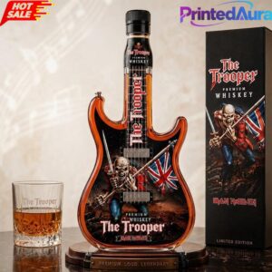 Iron Maidens The Trooper Guitar Shape 2026 Whiskey Bottle 1