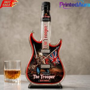 Iron Maidens The Trooper Guitar Shape 2026 Whiskey Bottle 2