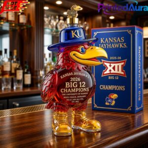 Kansas Jayhawks 2026 Big 12 Champions Commemorative Whiskey Bottle