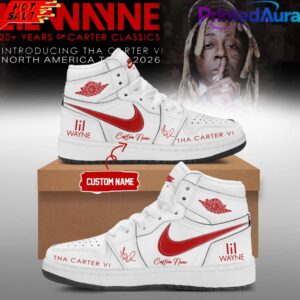 Lil Wayne Tha Carter VI Tour 2026 Custom White AJ1 Sneaker
