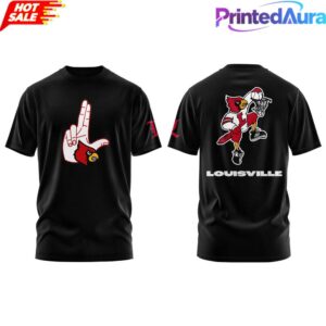 Louisville Cardinals Hometown Hand Sign Black Tee 1