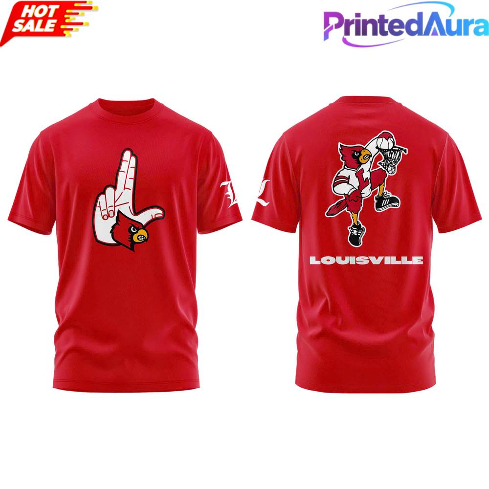Louisville Cardinals Hometown Hand Sign Red Tee Louisville Cardinals Hometown Hand Sign Red Tee