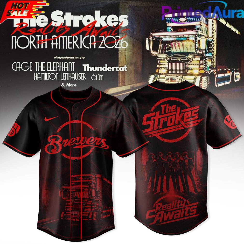 Milwaukee Brewers x The Strokes REALITY AWAITS TOUR 2026 Edition Baseball Jersey Milwaukee Brewers x The Strokes REALITY AWAITS TOUR 2026 Edition Baseball Jersey