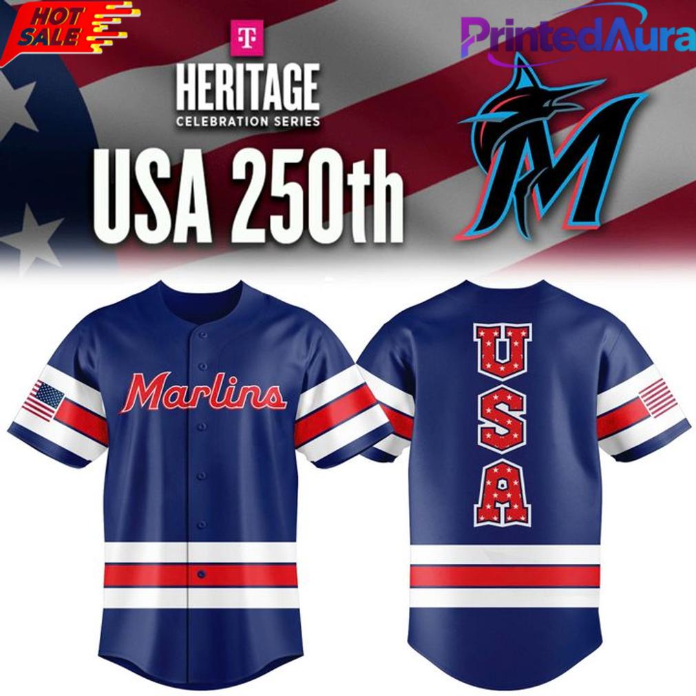 Miami Marlins 250th USA Celebration Baseball Jersey Miami Marlins 250th USA Celebration Baseball Jersey