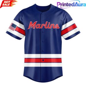 Miami Marlins 250th USA Celebration Baseball Jersey 1 Miami Marlins 250th USA Celebration Baseball Jersey 1