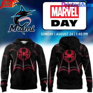 Miami Marlins Marvel Night Spider-Man Miles Morales Hoodie