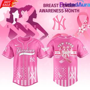 NYY Special Breast Cancer Awareness Month Limited Edition Baseball Jersey