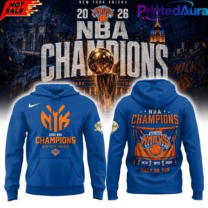 New York Basketball NBA Finals Champions 2026 Blue Hoodie