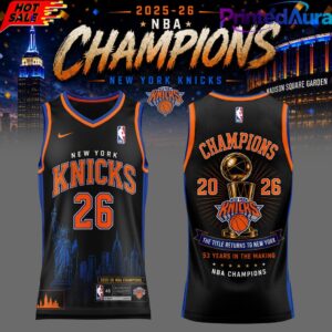 New York Knick 2026 NBA Champions Basketball Jersey – Black