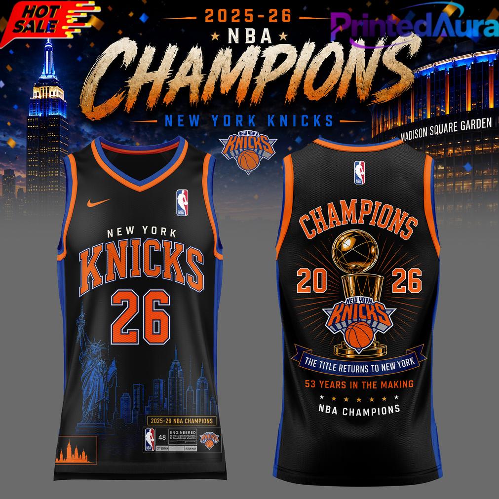 New York Knick 2026 NBA Champions Basketball Jersey – Black New York Knick 2026 NBA Champions Basketball Jersey – Black