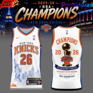 New York Knick 2026 NBA Champions Basketball Jersey – White