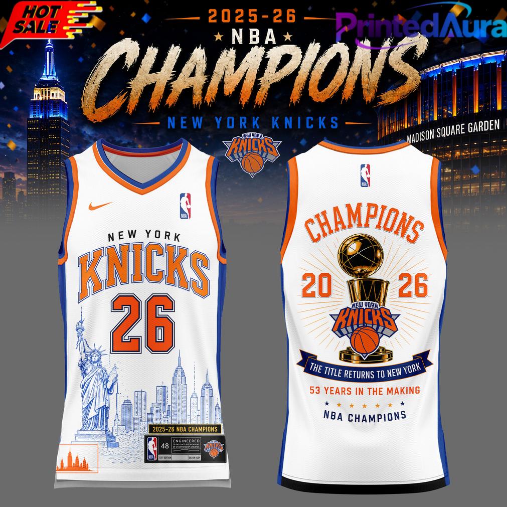 New York Knick 2026 NBA Champions Basketball Jersey – White New York Knick 2026 NBA Champions Basketball Jersey – White