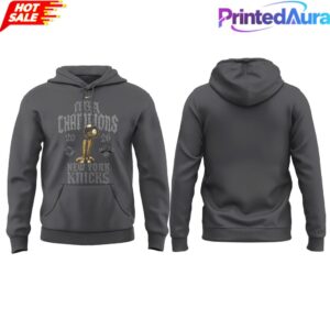 New York Knick 2026 NBA Champions 'New York Forever' Grey Hoodie 1
