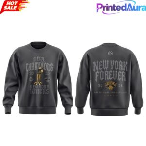 New York Knick 2026 NBA Champions 'New York Forever' Grey Sweatshirt 1 New York Knick 2026 NBA Champions 'New York Forever' Grey Sweatshirt 1