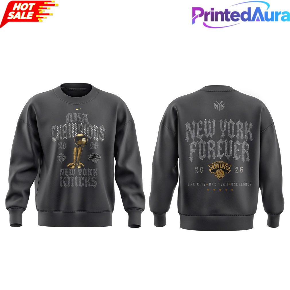 New York Knick 2026 NBA Champions ‘New York Forever’ Grey Sweatshirt New York Knick 2026 NBA Champions ‘New York Forever’ Grey Sweatshirt
