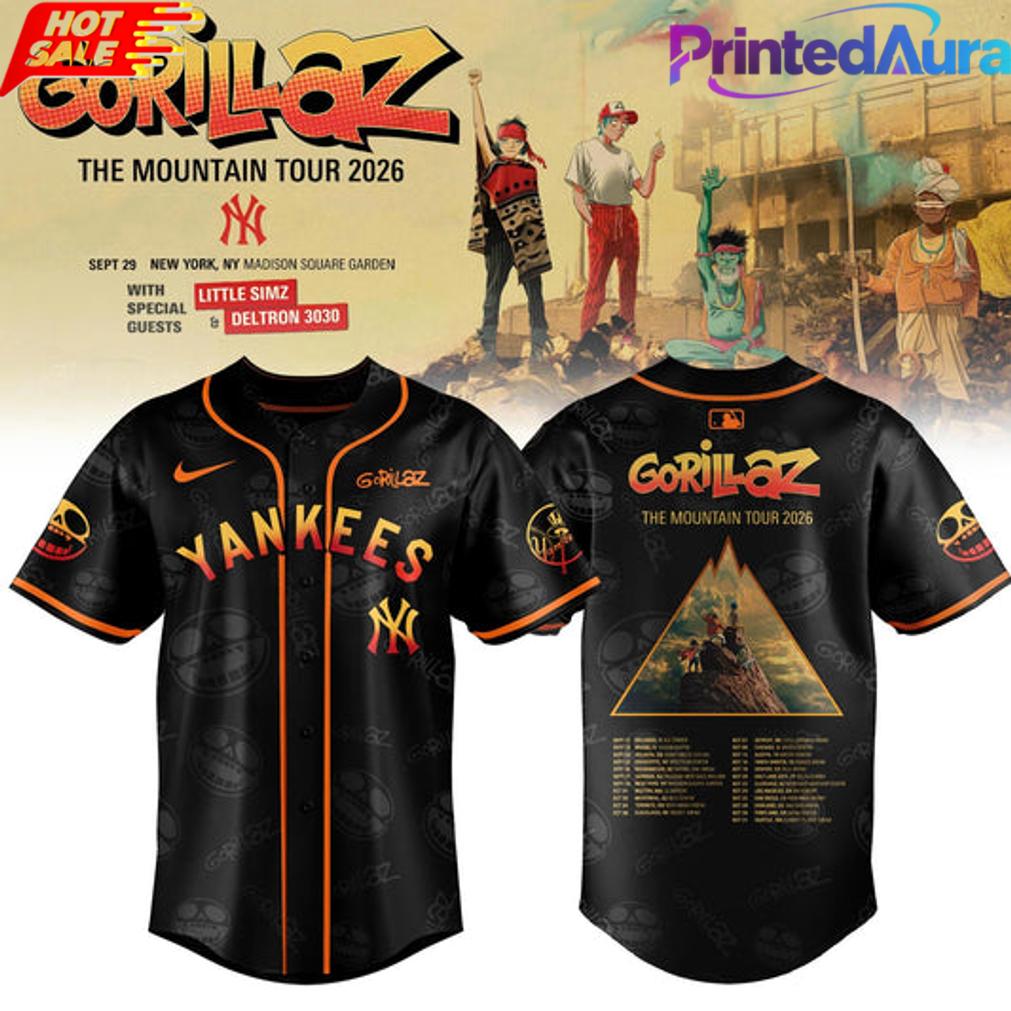 New York Yankees x Gorillaz The Mountain Tour 2026 Limited Edition Baseball Jersey New York Yankees x Gorillaz The Mountain Tour 2026 Limited Edition Baseball Jersey