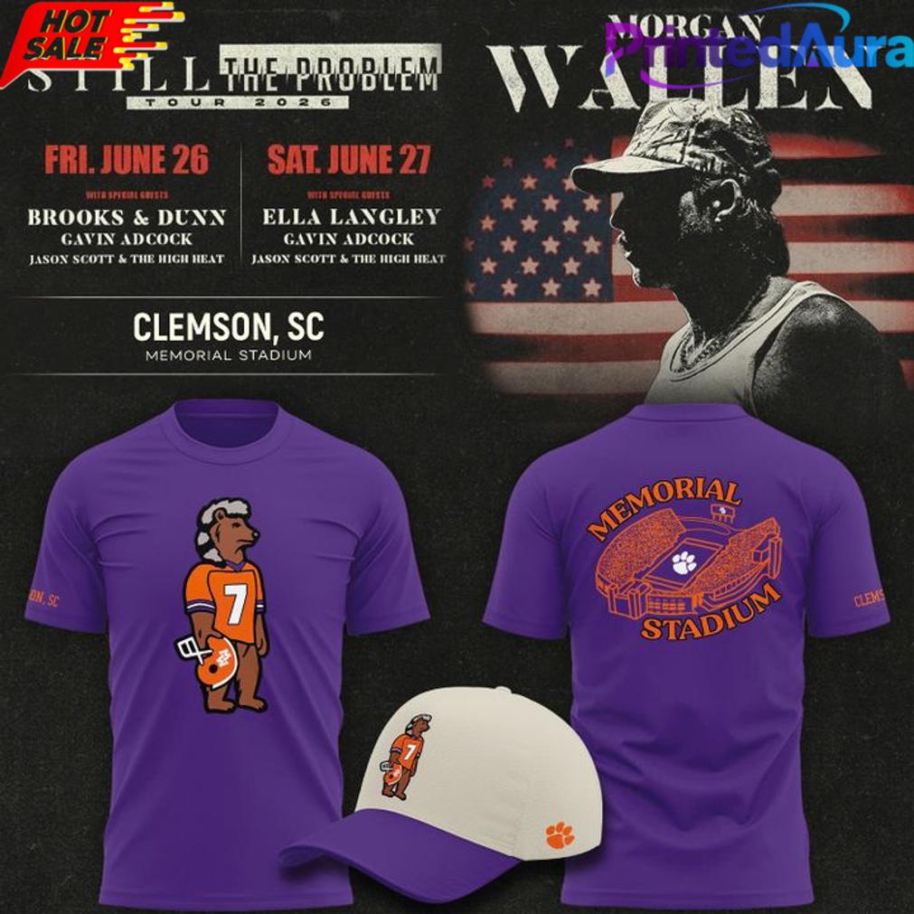 Norris Bear Morgan Wallen x Clemson Tigers Tee Norris Bear Morgan Wallen x Clemson Tigers Tee