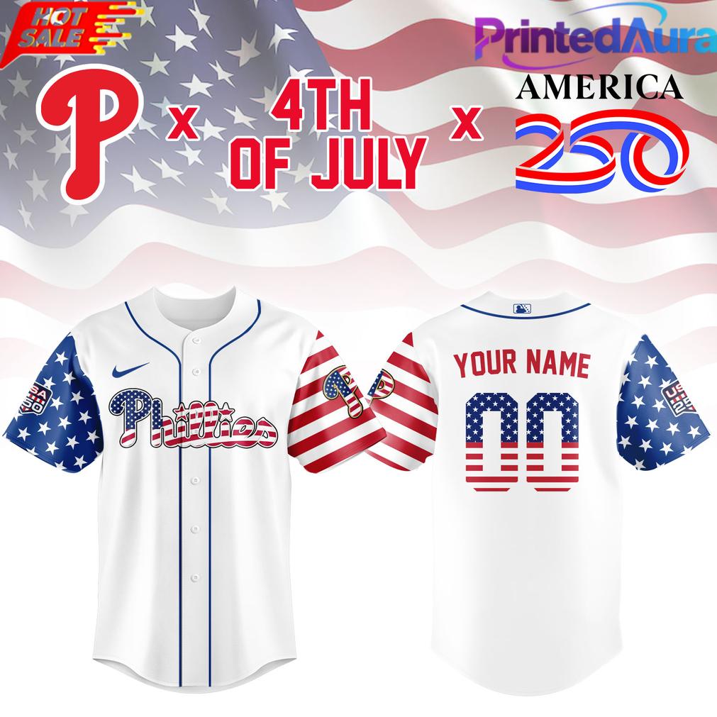 Philadelphia Phillies America250 4th of July Custom Jersey Philadelphia Phillies America250 4th of July Custom Jersey